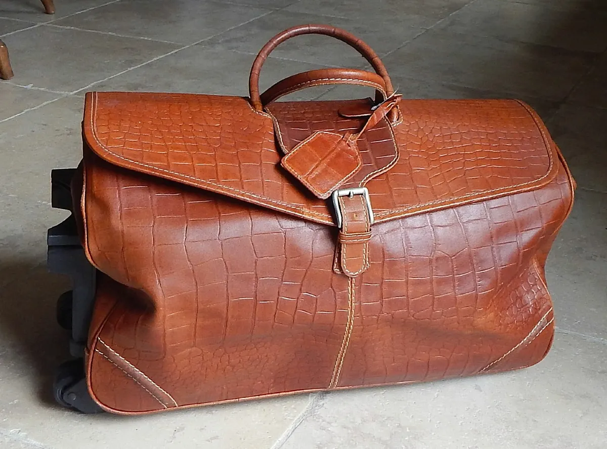 Tan Leather Travel Bag - Image 1