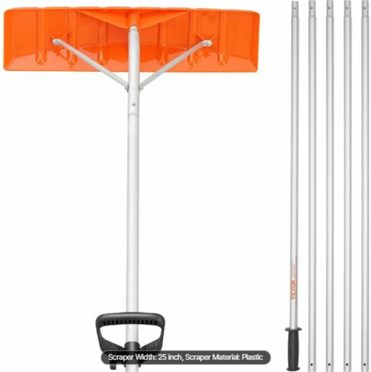 Snow Roof Rake,63.5 cm Plastic Blade Snow Removal - Image 1