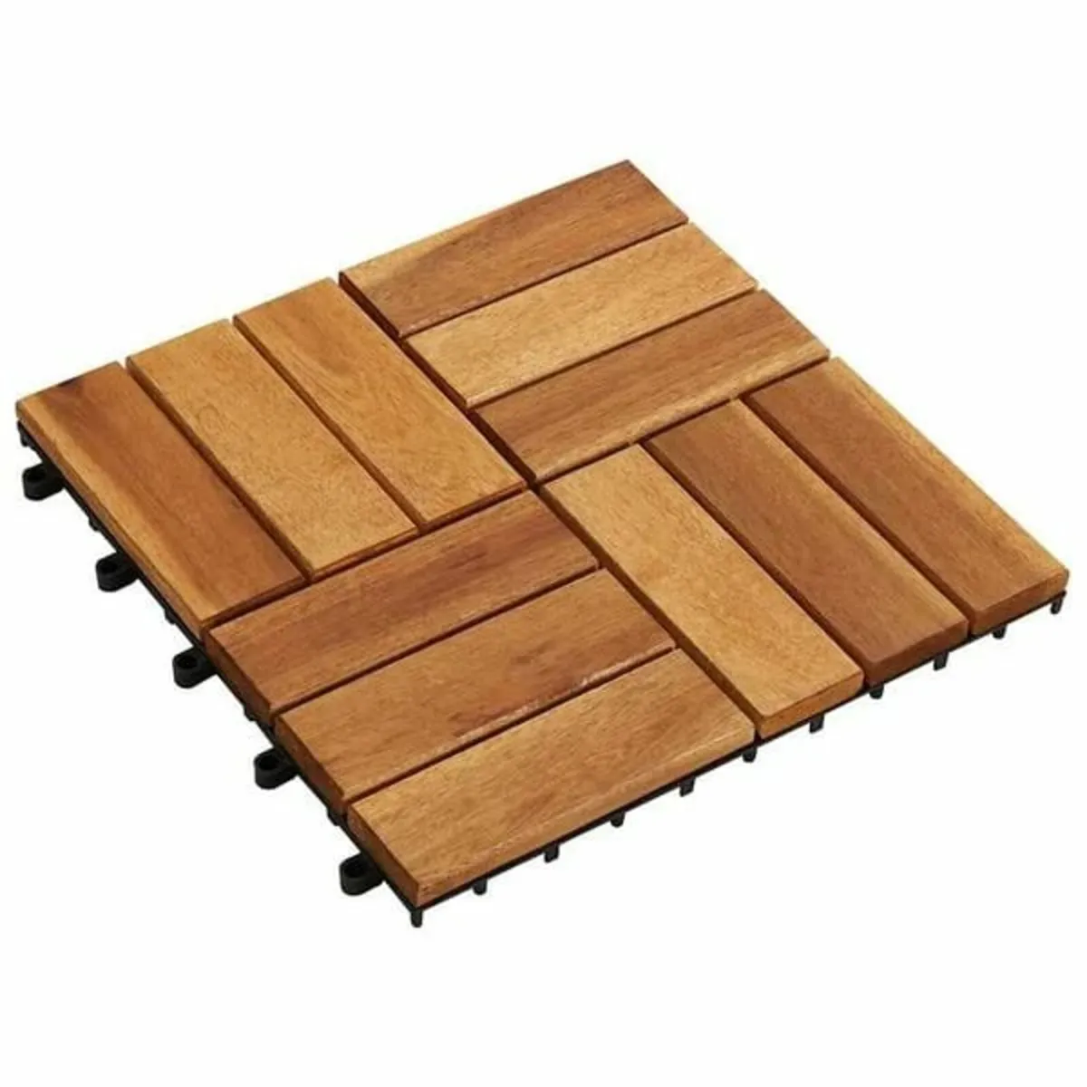 10 pcs Acacia Decking Tiles 30 x 30 cm - Image 1