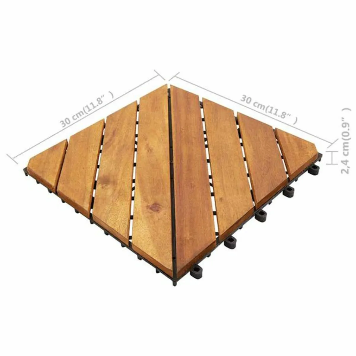 Decking Tiles 10 pcs 30x30 cm Solid Acacia Wood - Image 4