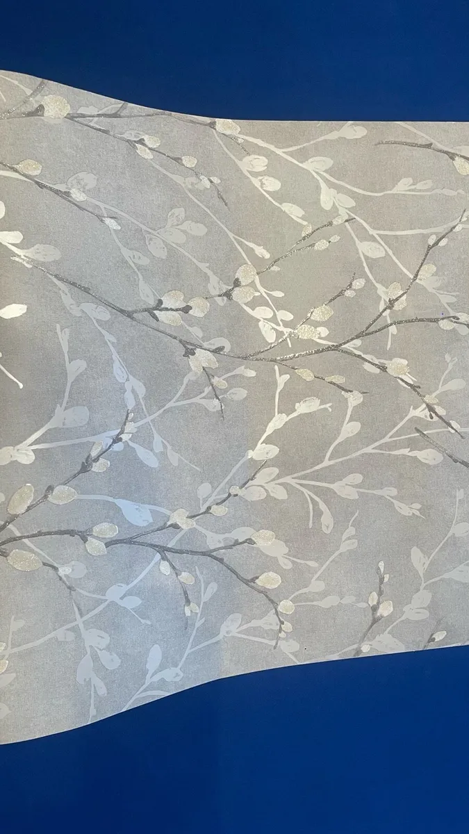 Wallpaper silver/grey 4 rolls - Image 2