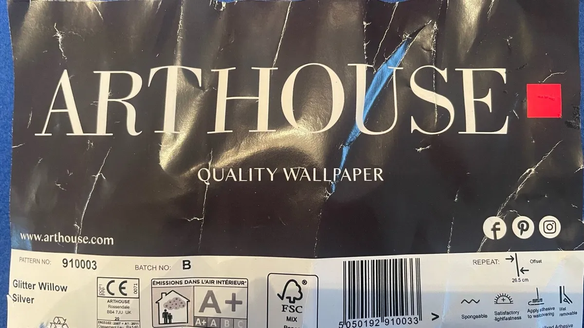 Wallpaper silver/grey 4 rolls - Image 3