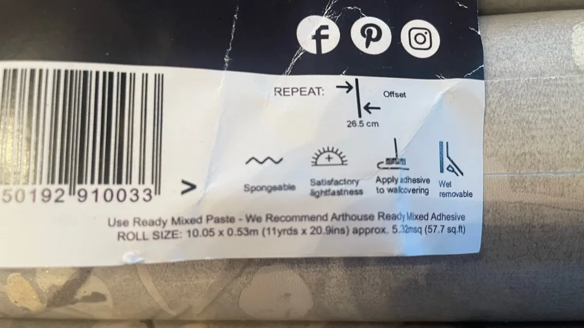 Wallpaper silver/grey 4 rolls - Image 4