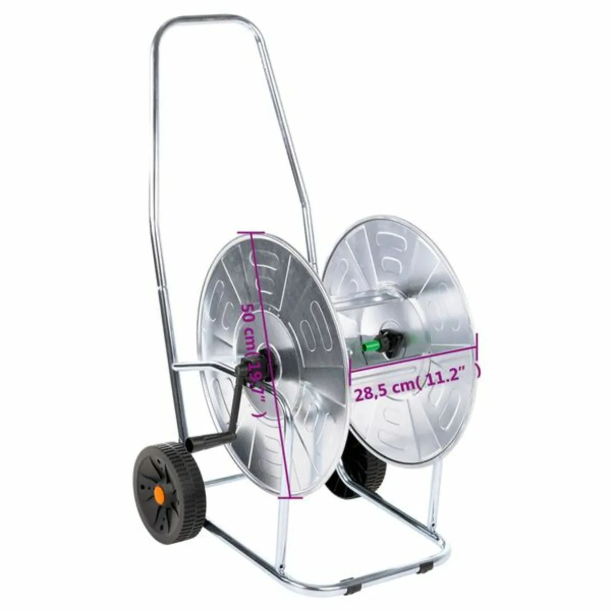 Hose Reel Cart for 80 m 3/4" Hose Steel - Image 3