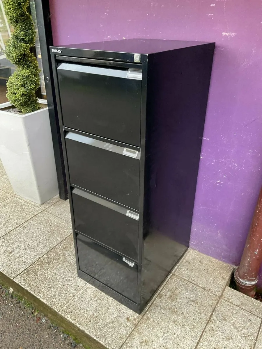Bisley black 4 drawer filing cabinet - Image 3