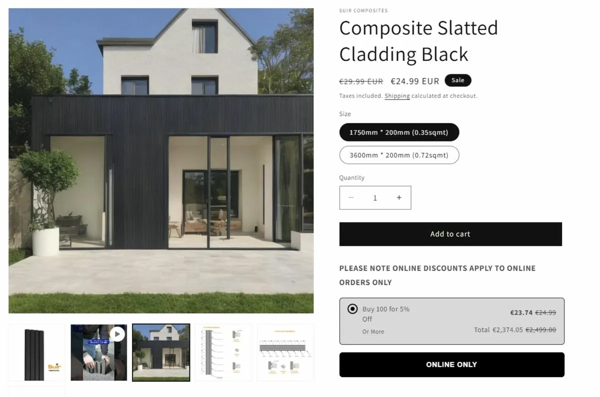 Composite Slatted Cladding Black - Image 3