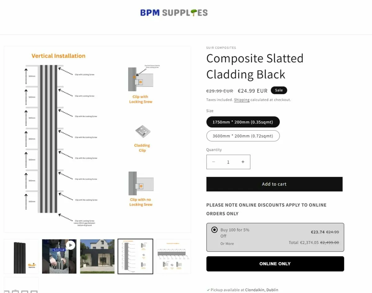 Composite Slatted Cladding Black - Image 4