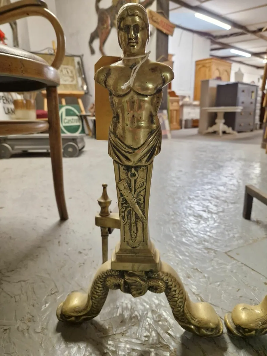 Pair large Georgian fire doggs - Image 2