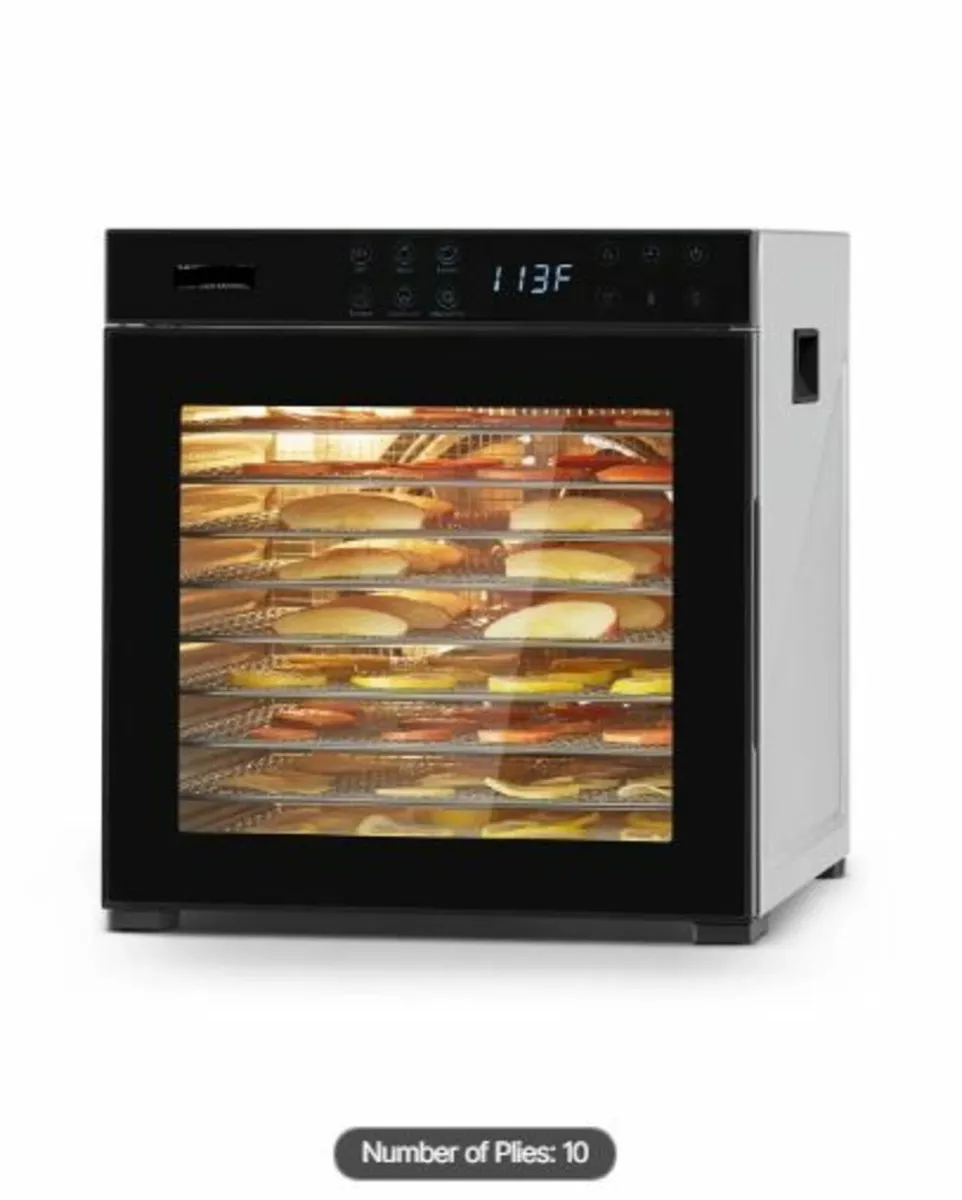 Food Dehydrator Machine, 10 Stainless Steel Trays - Image 1