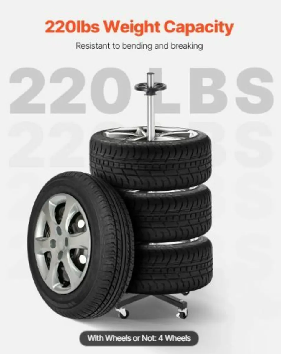 Tire Rack with Wheels - Image 2