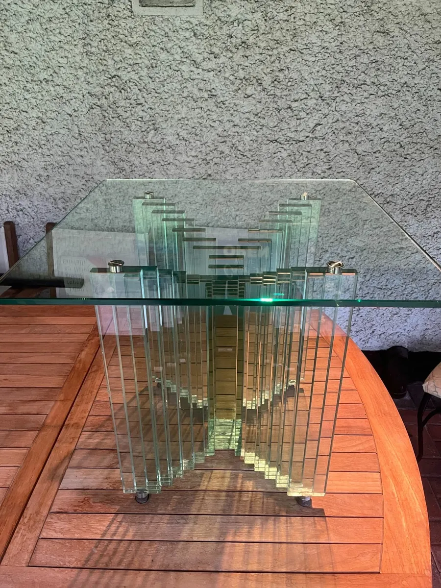 retro stacked glass side table - Image 1
