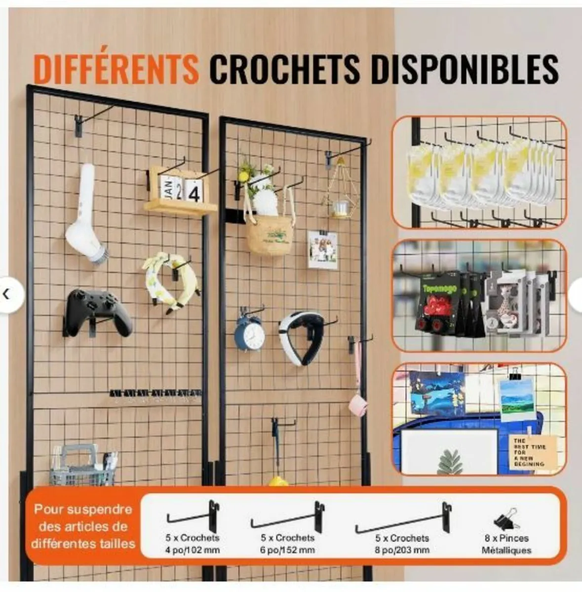 61 x170.7 cm Grid Wall Panels Tower, 2 Packs - Image 2