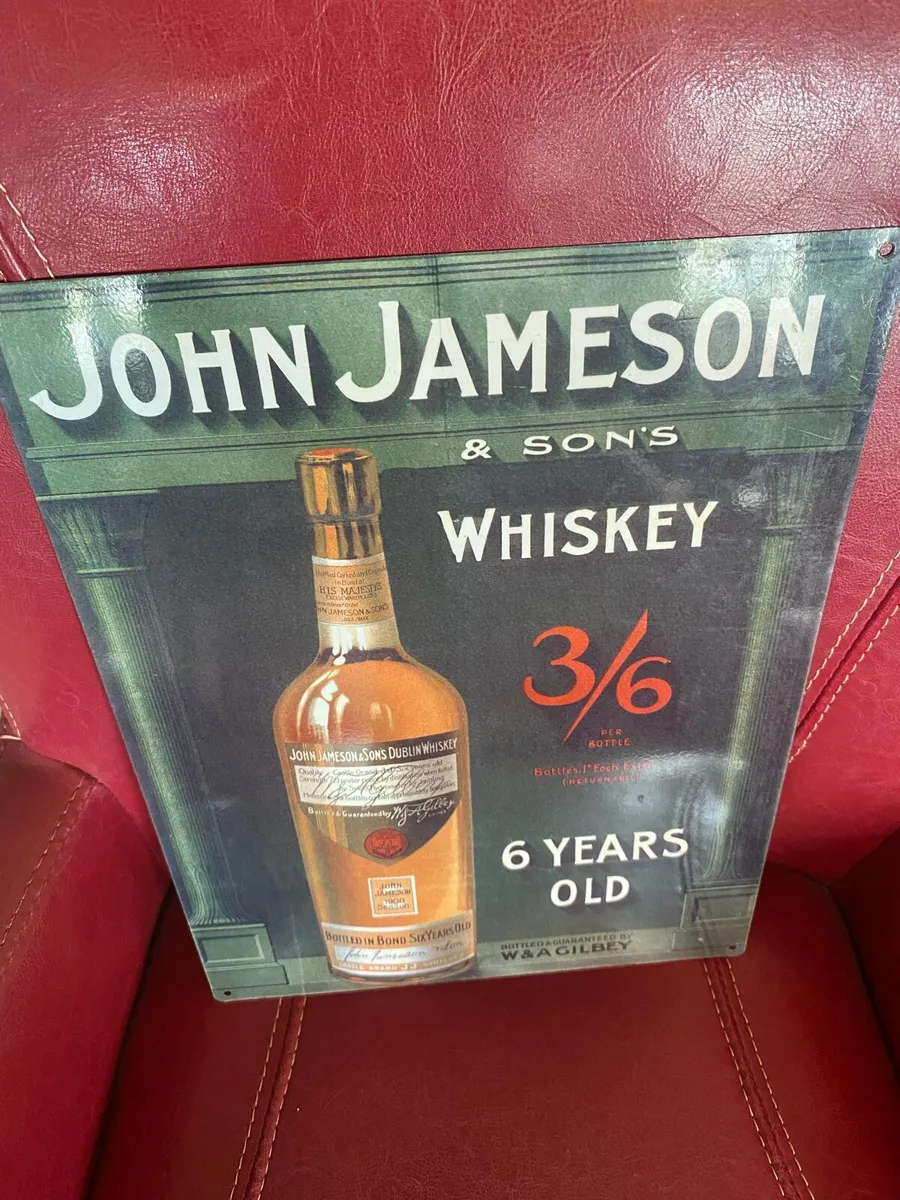 Large Vintage Jameson Metal Sign - Image 1