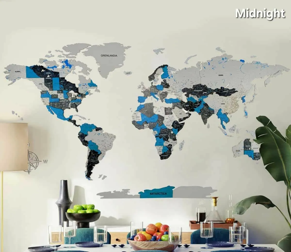 3D Premium Wooden World Map - Image 4