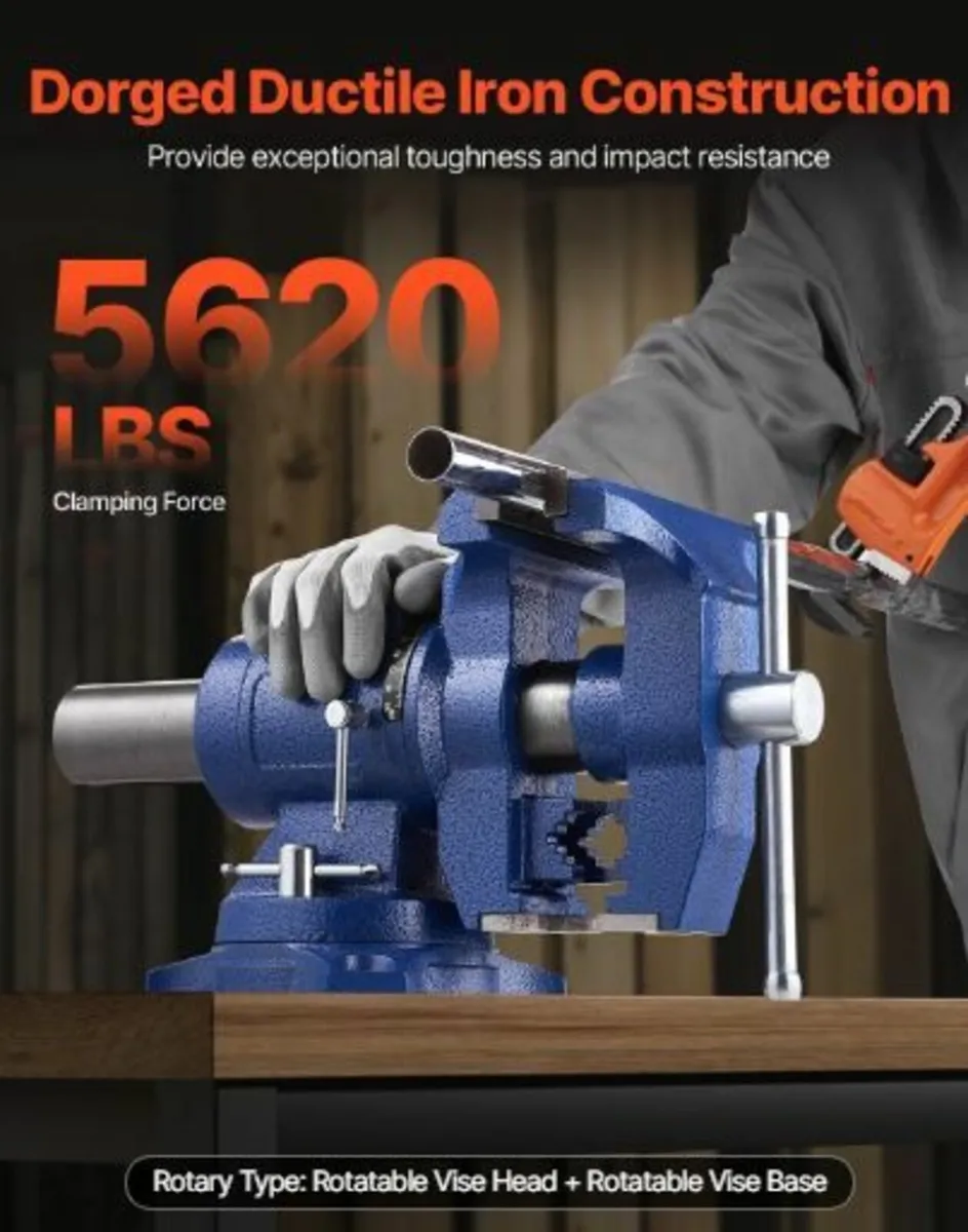 Heavy Duty Bench Vise, 165 mm / 6.5" Jaw - Image 3