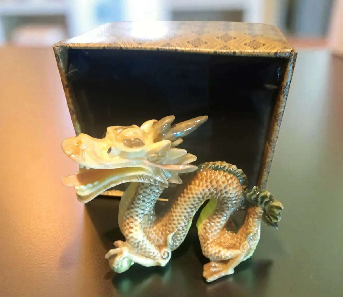 Vintage Chinese ceramic dragon in box Ackerman - Image 1