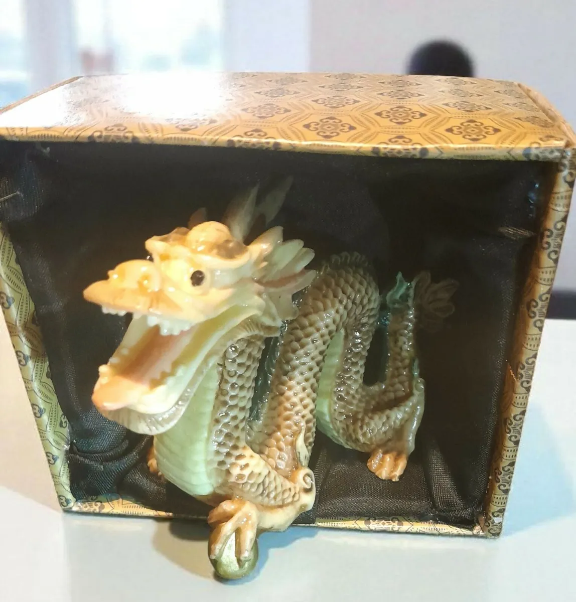 Vintage Chinese ceramic dragon in box Ackerman - Image 2