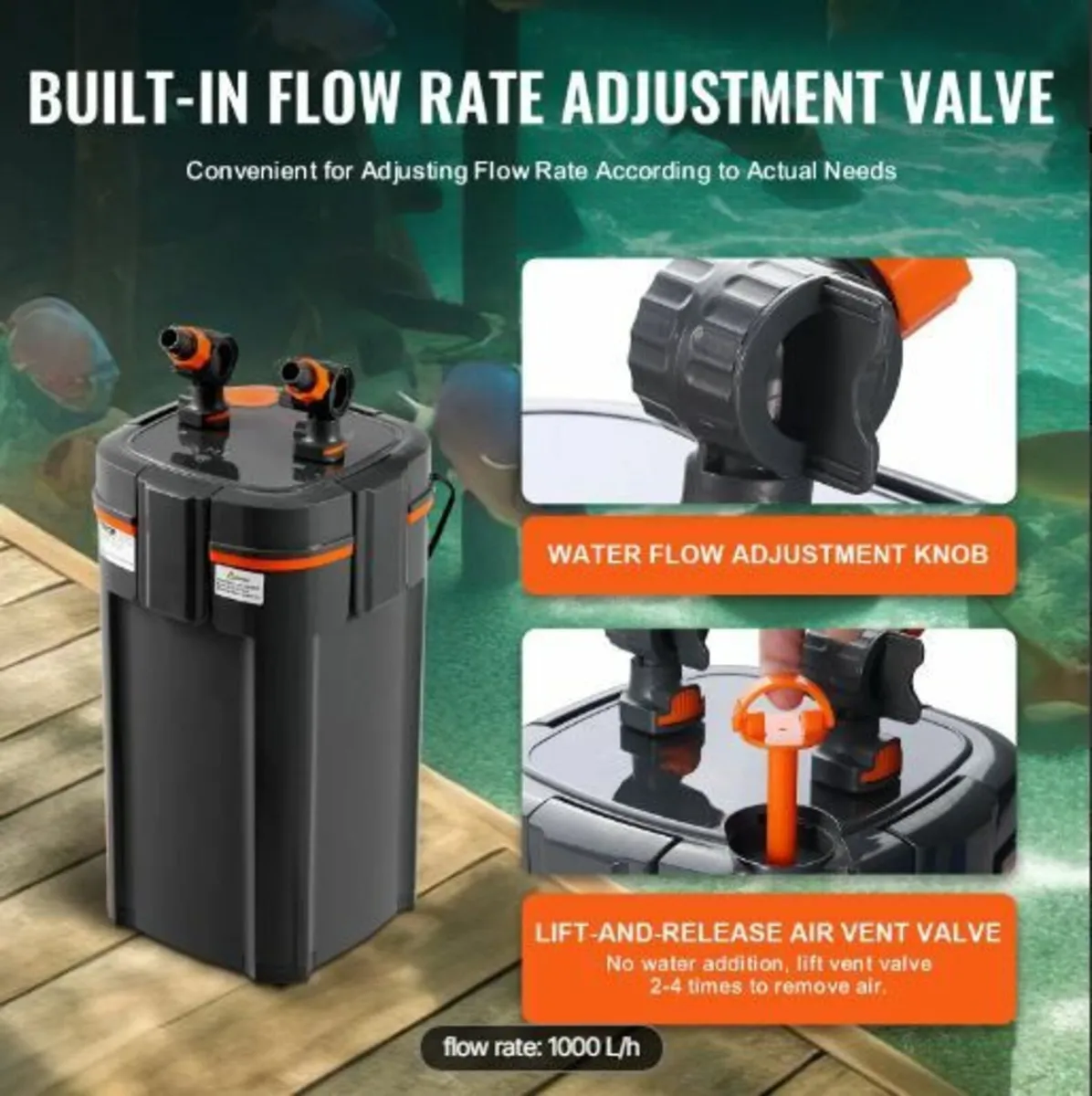 283.9 L Aquarium Canister Filter 11w - Image 3