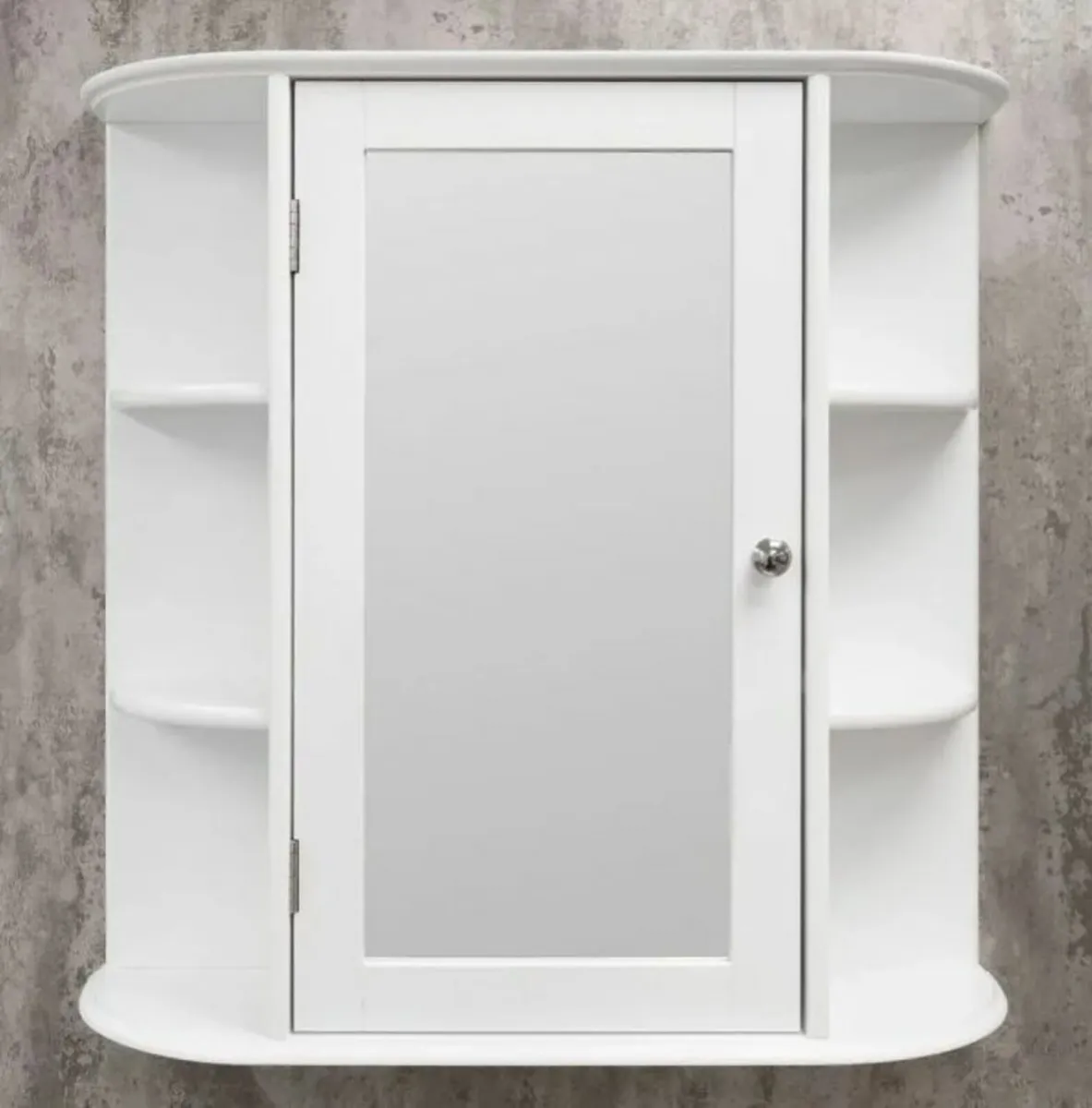 Mirror Cabinet with Shelves - Gloss White - Image 1