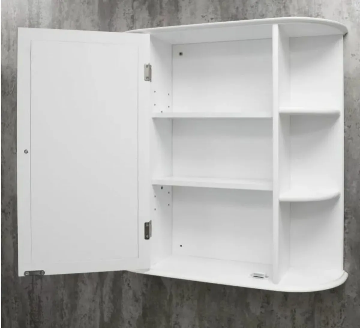 Mirror Cabinet with Shelves - Gloss White - Image 2