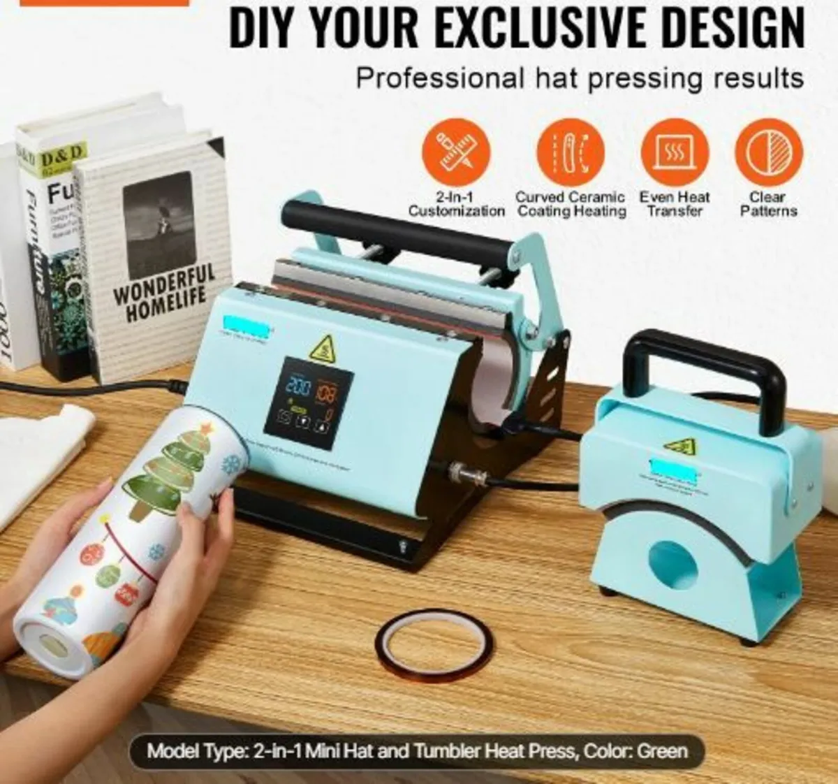 2 in 1 Tumbler and Hat Heat Press Machine - Image 2