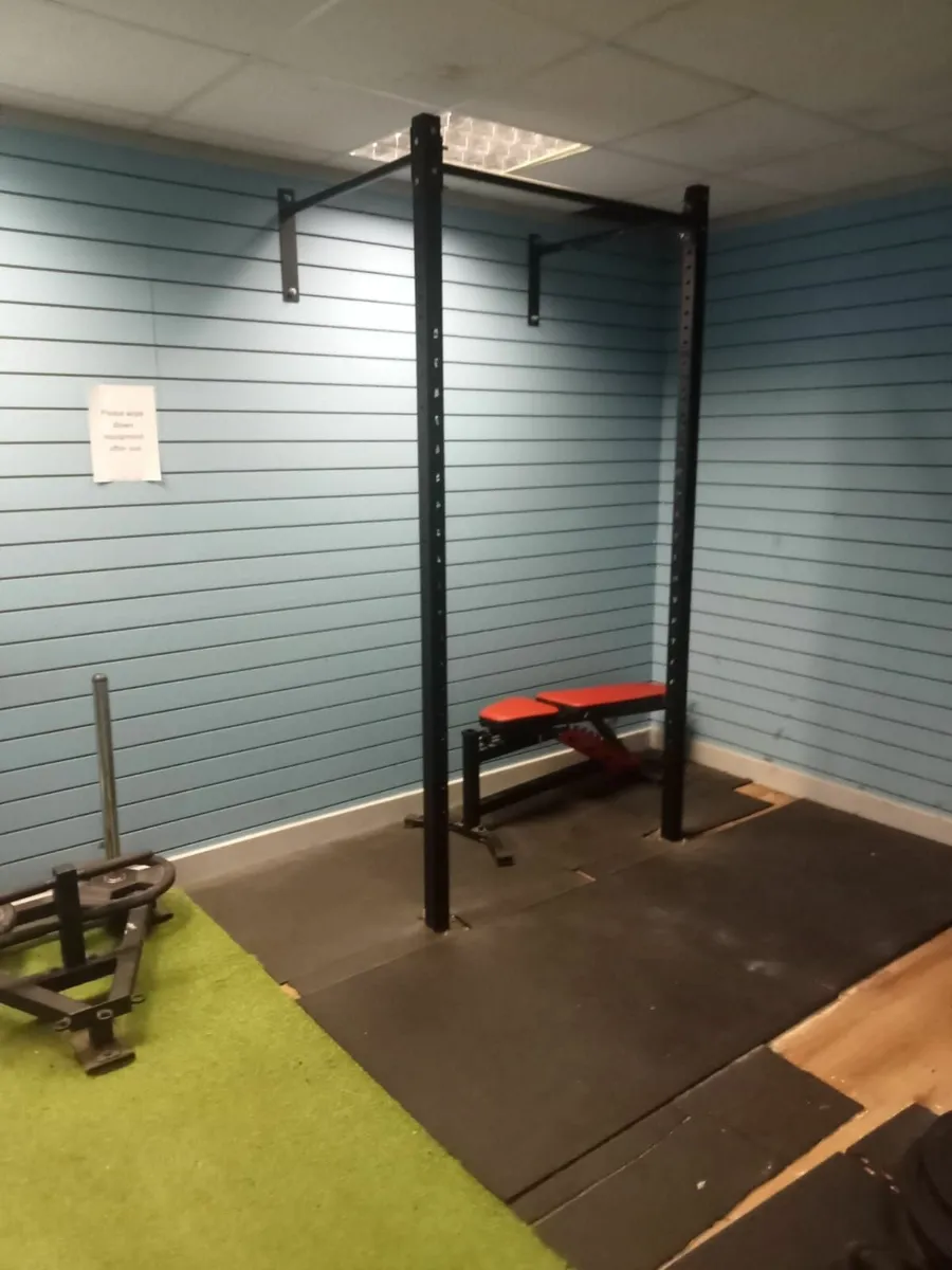 Wall mounted squat racks + 7ft olmpic barbells - Image 1