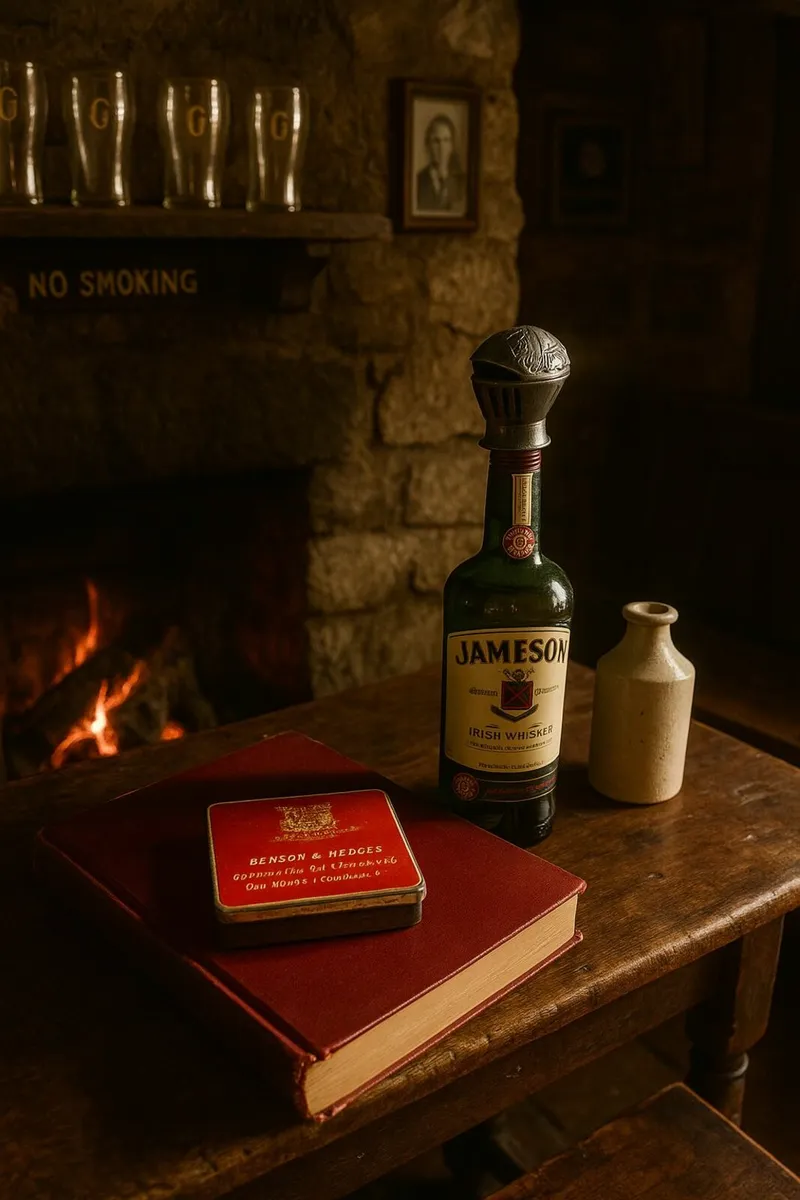 antique vintage whiskey knight fag tin flagon pub - Image 2