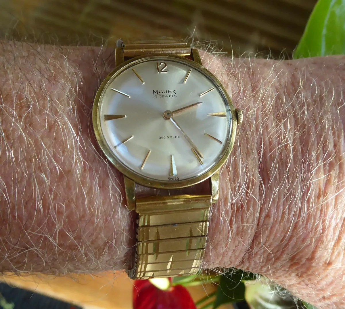 Vintage  hand winding 17 jewel Swiss Majex watch. - Image 1