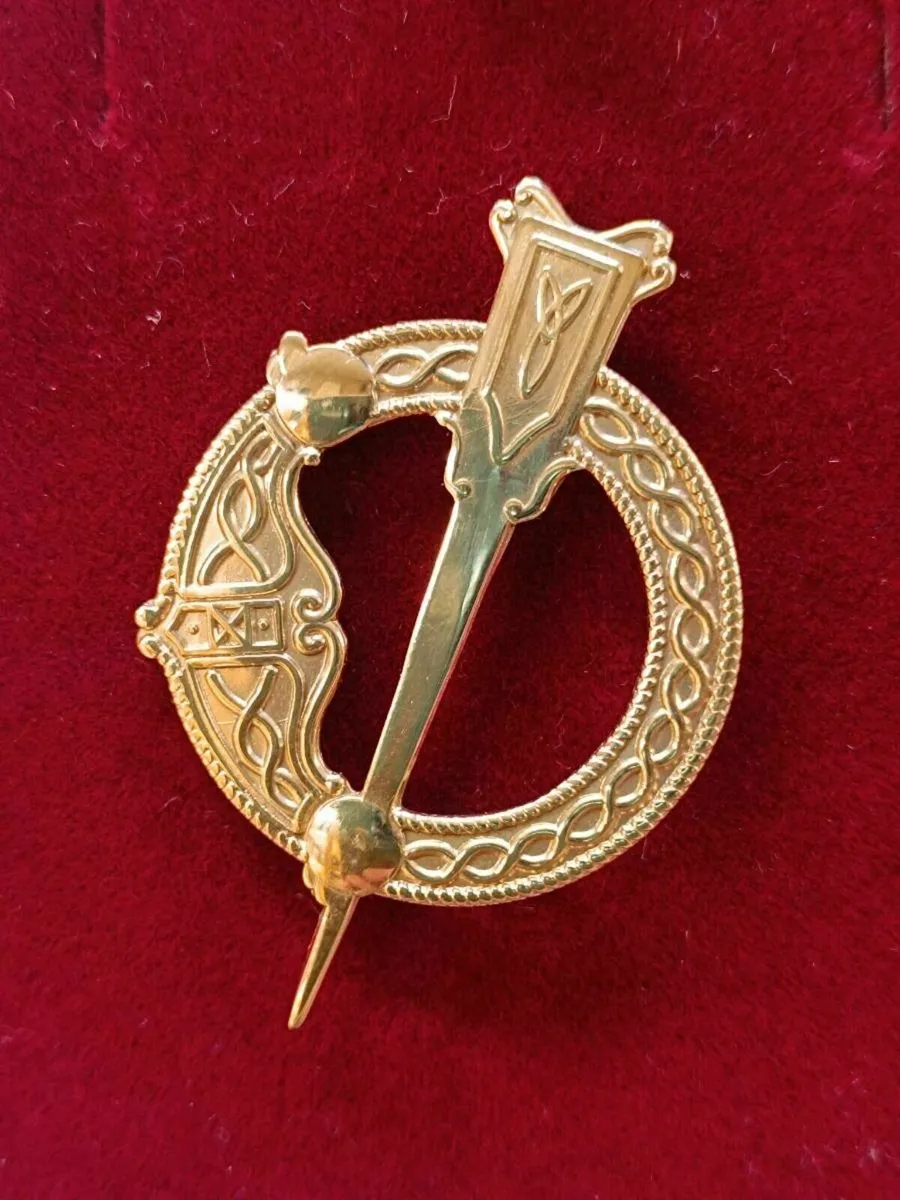 9k Gold Celtic Tara Design Brooch , Irish Made - Image 1