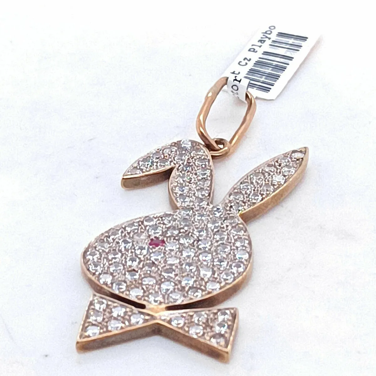 Playboy Bunny Pendant 9k Gold & Zirconia - Image 1