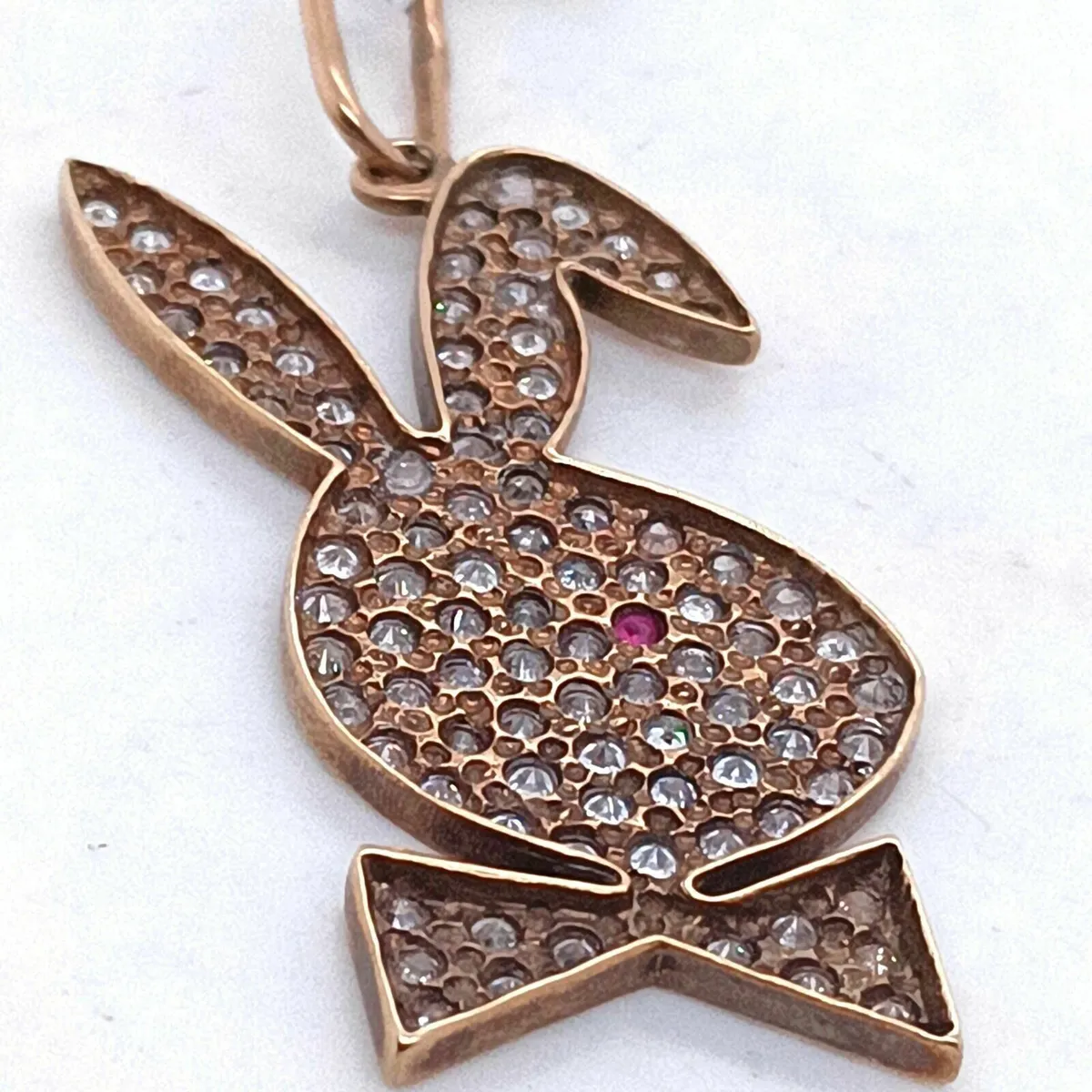 Playboy Bunny Pendant 9k Gold & Zirconia - Image 3
