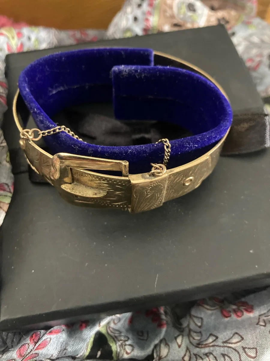 Vintage Gold Buckle Bangle - Image 3