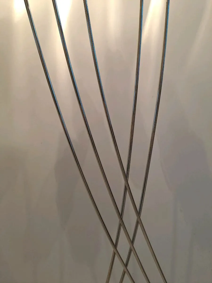 Magnificent silver and glass standing lamp - Image 1