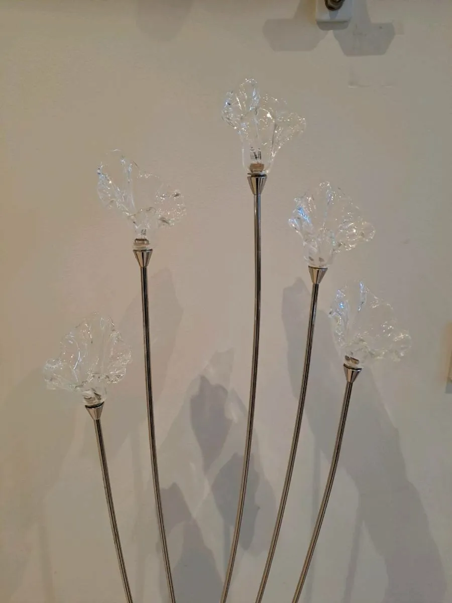 Magnificent silver and glass standing lamp - Image 3