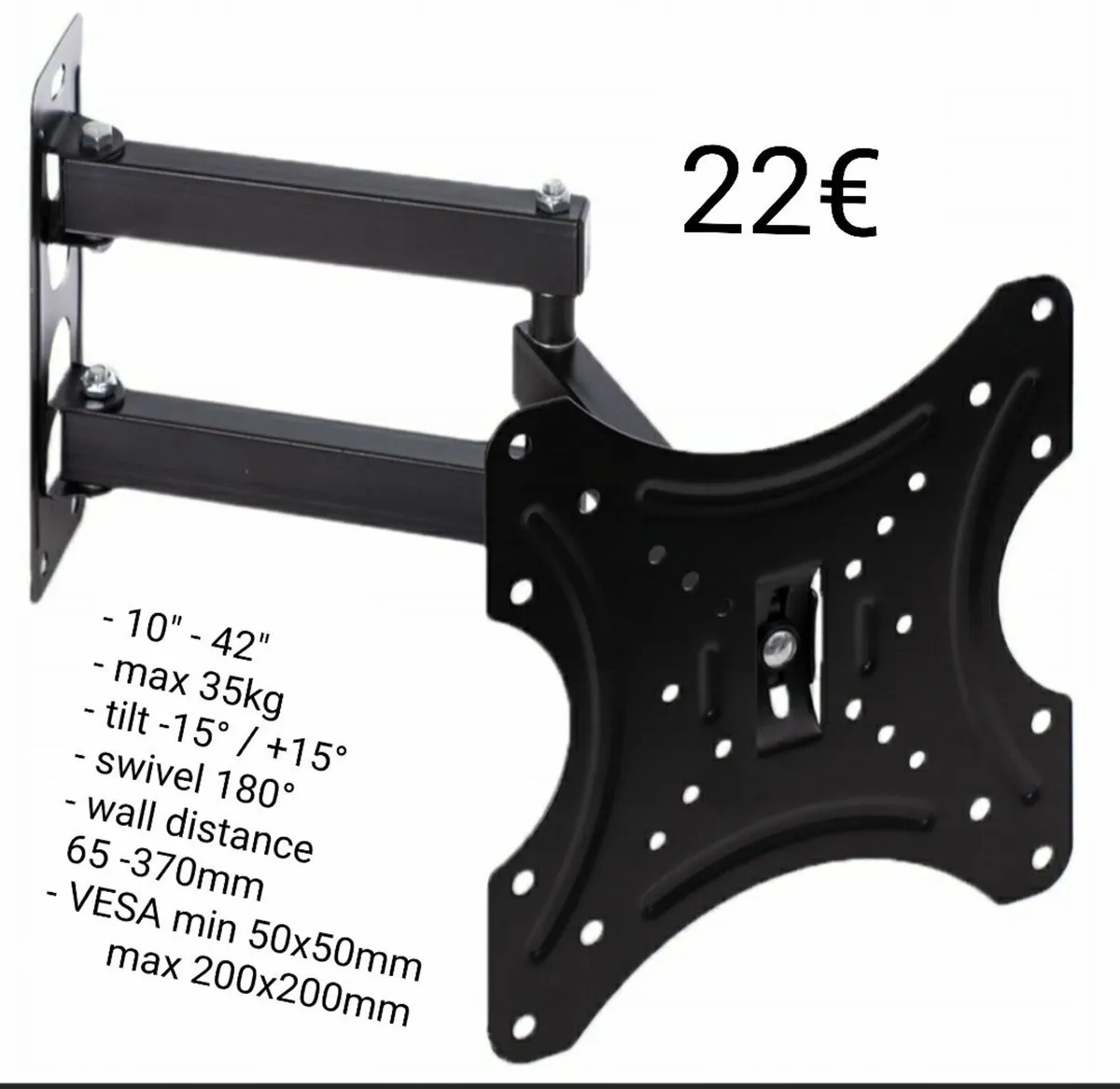 TV Wall Mount Bracket Tilt Swivel 10-42" TV - Image 1