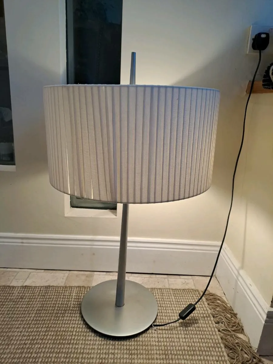 Large table lamp chrome and twine - Image 1