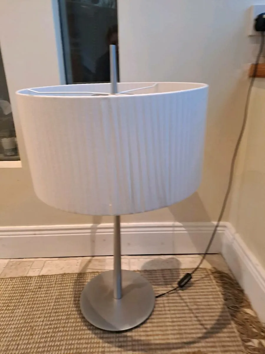 Large table lamp chrome and twine - Image 2