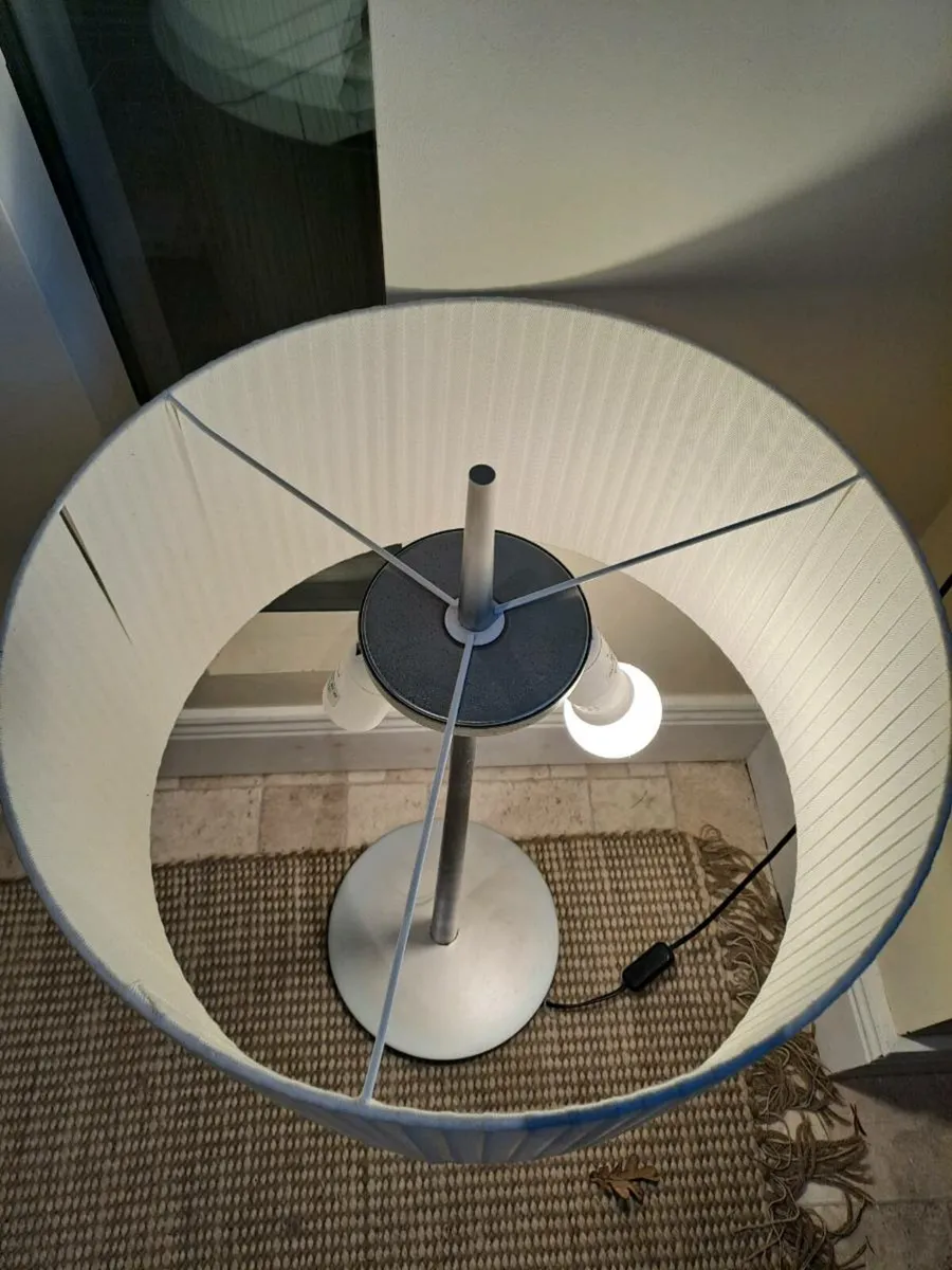 Large table lamp chrome and twine - Image 4