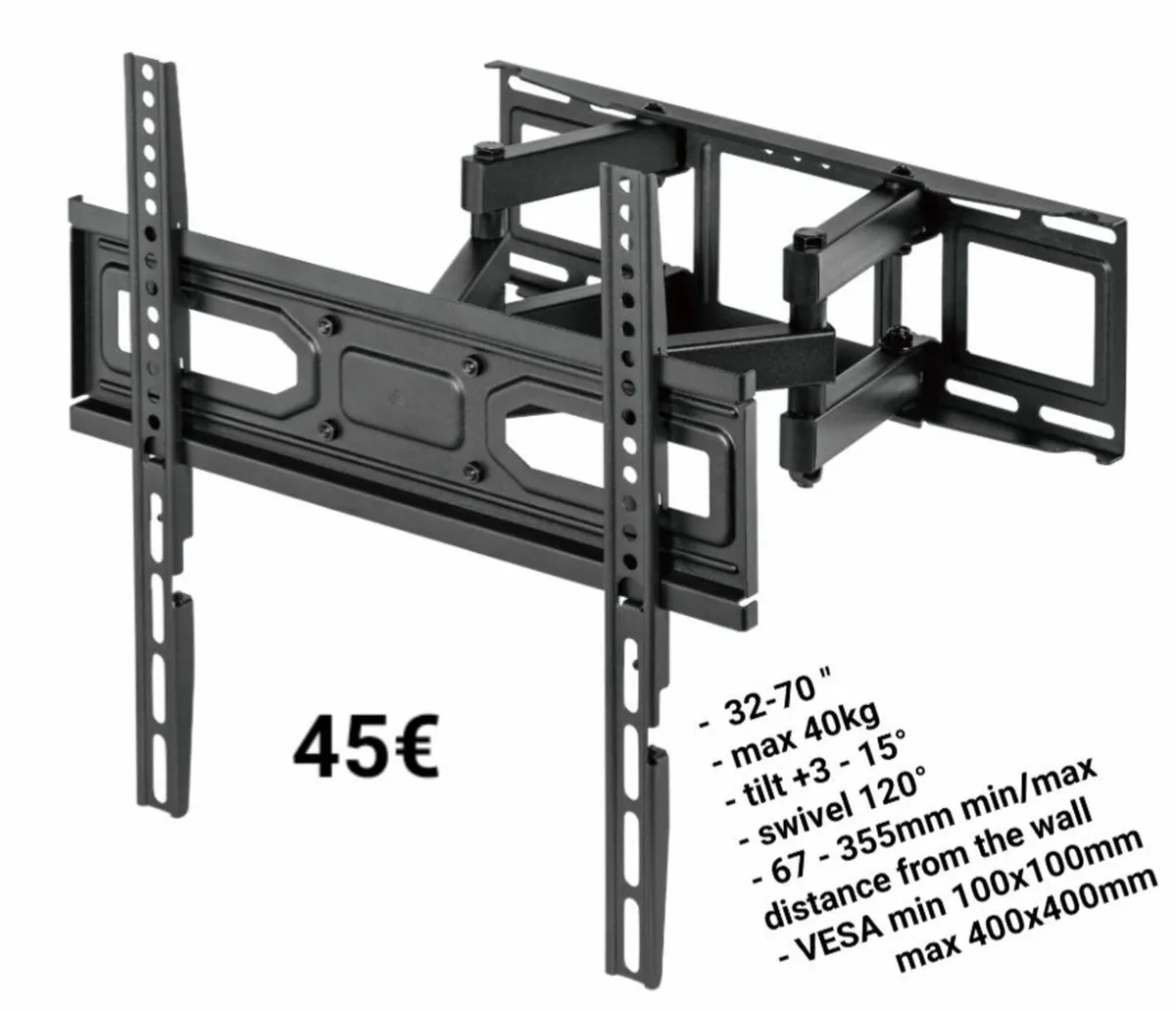 Tv Wall Mount Bracket Tilt Swivel 32-70" - Image 1