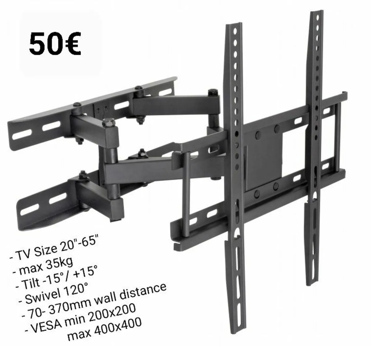 Tv Wall Mount Bracket Tilt and Swivel 20" - 65" - Image 1