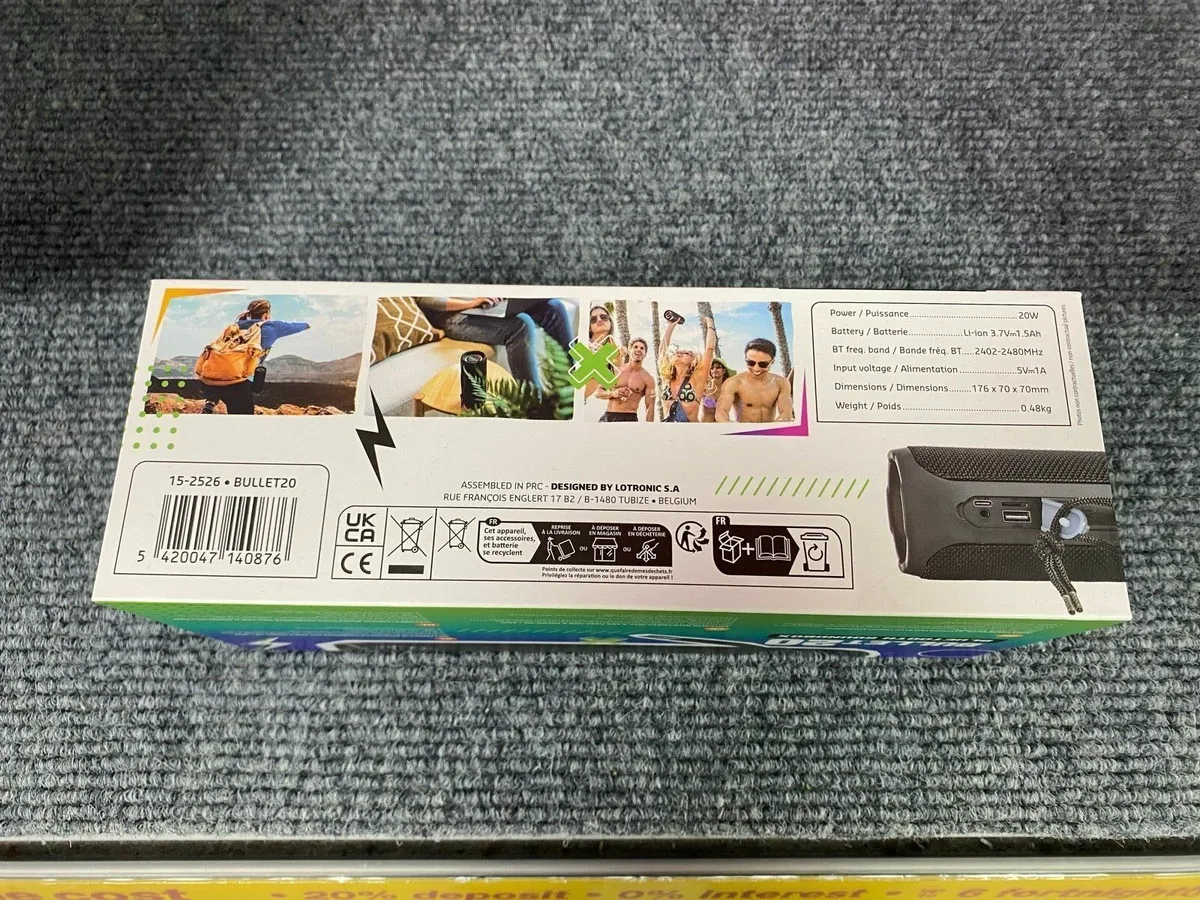 IBIZA Bullet20 20W Bluetooth Speaker - Image 2