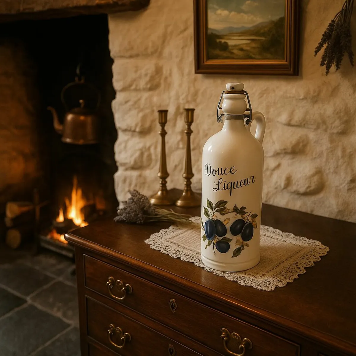 antique vintage DECANTER BOTTLE cottage farm cave - Image 1