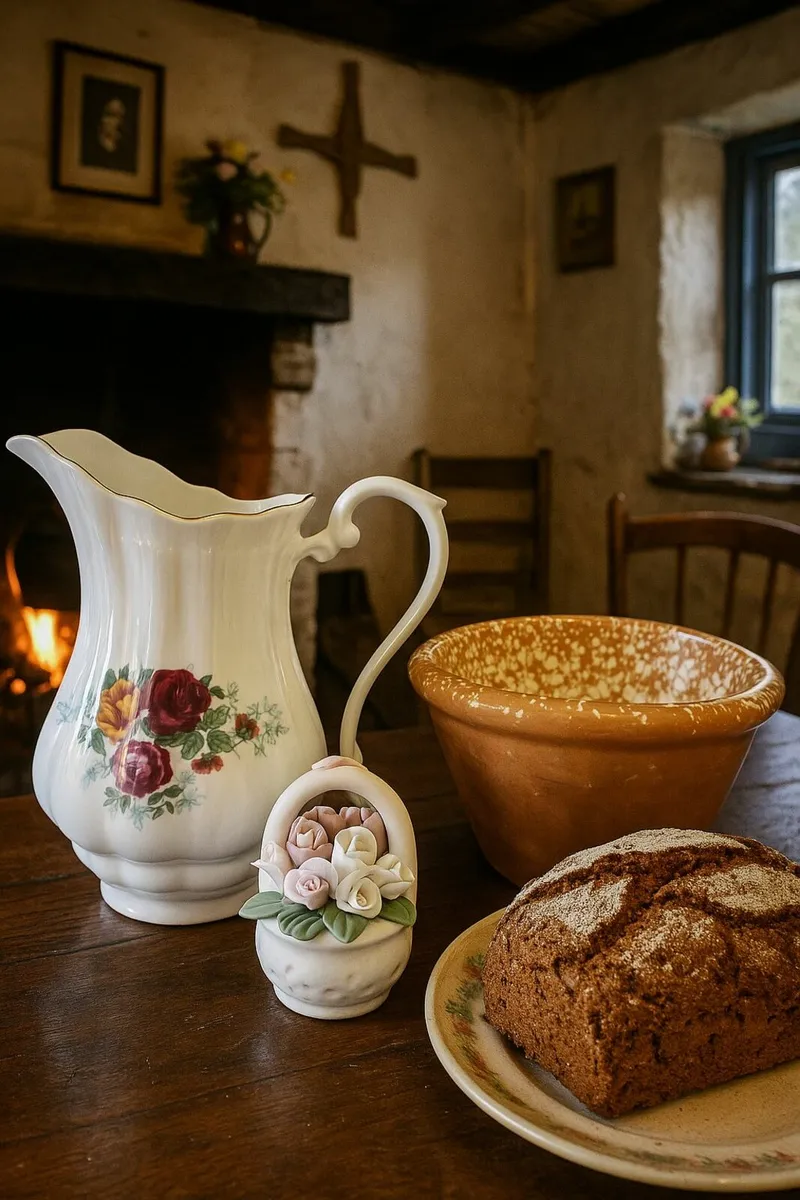 antique vintage kitchen COTTAGE BOWL rustic farm - Image 1