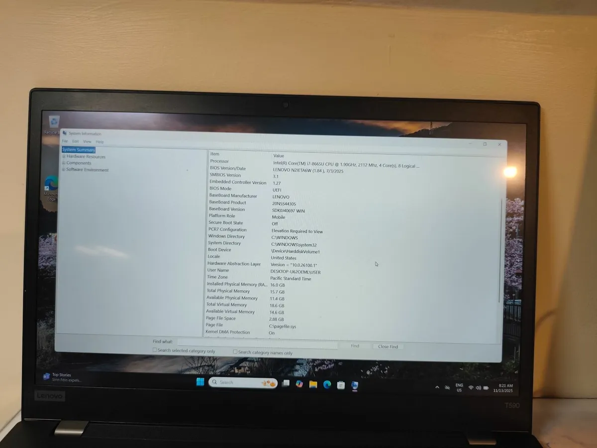 Lenovo ThinkPad T590 Intel i7 8th Gen - Image 4