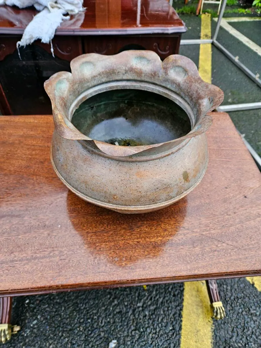 Vintage Copper Plant Pot - Image 2