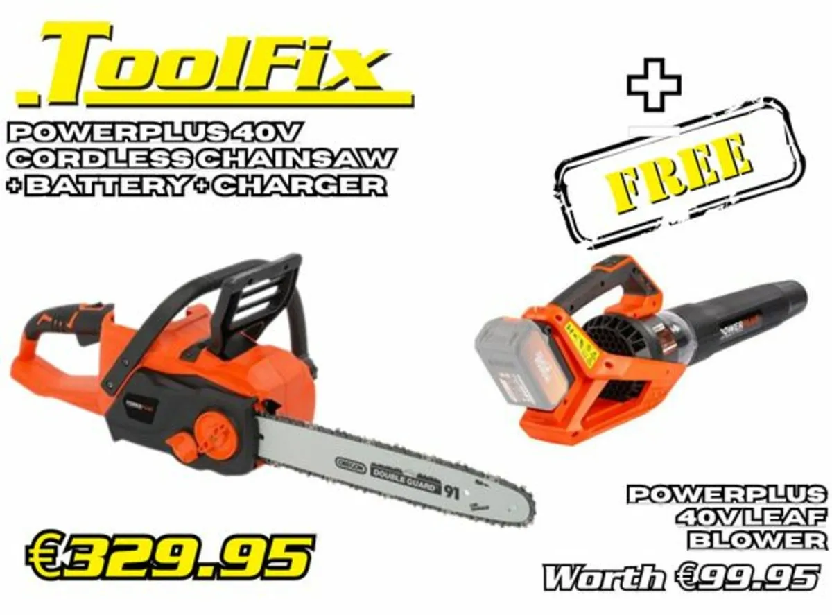 Powerplus 40v Cordless Chainsaw+FREE Leaf Blower