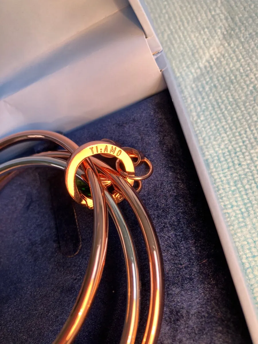 Newbridge Triple Bangle with Emerald Birthstone - Image 4