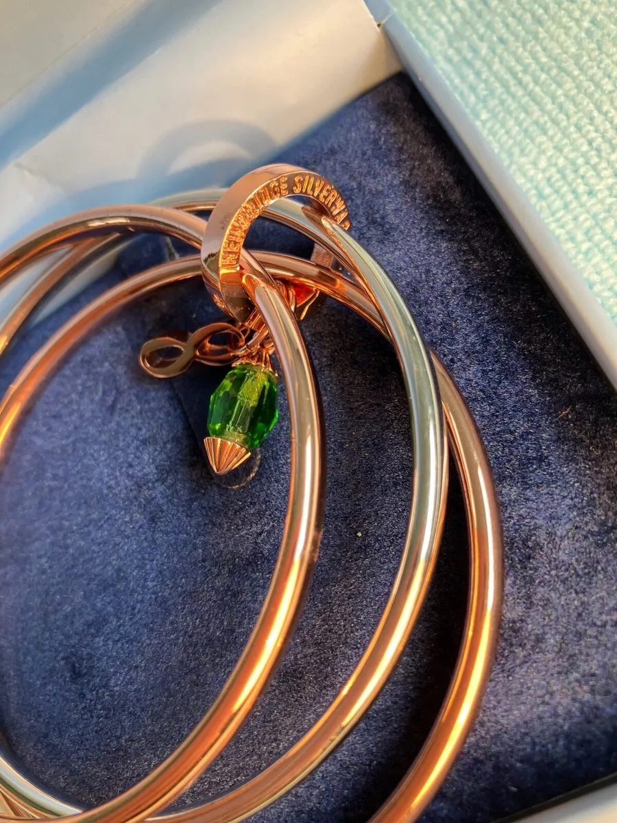 Newbridge Triple Bangle with Emerald Birthstone - Image 3