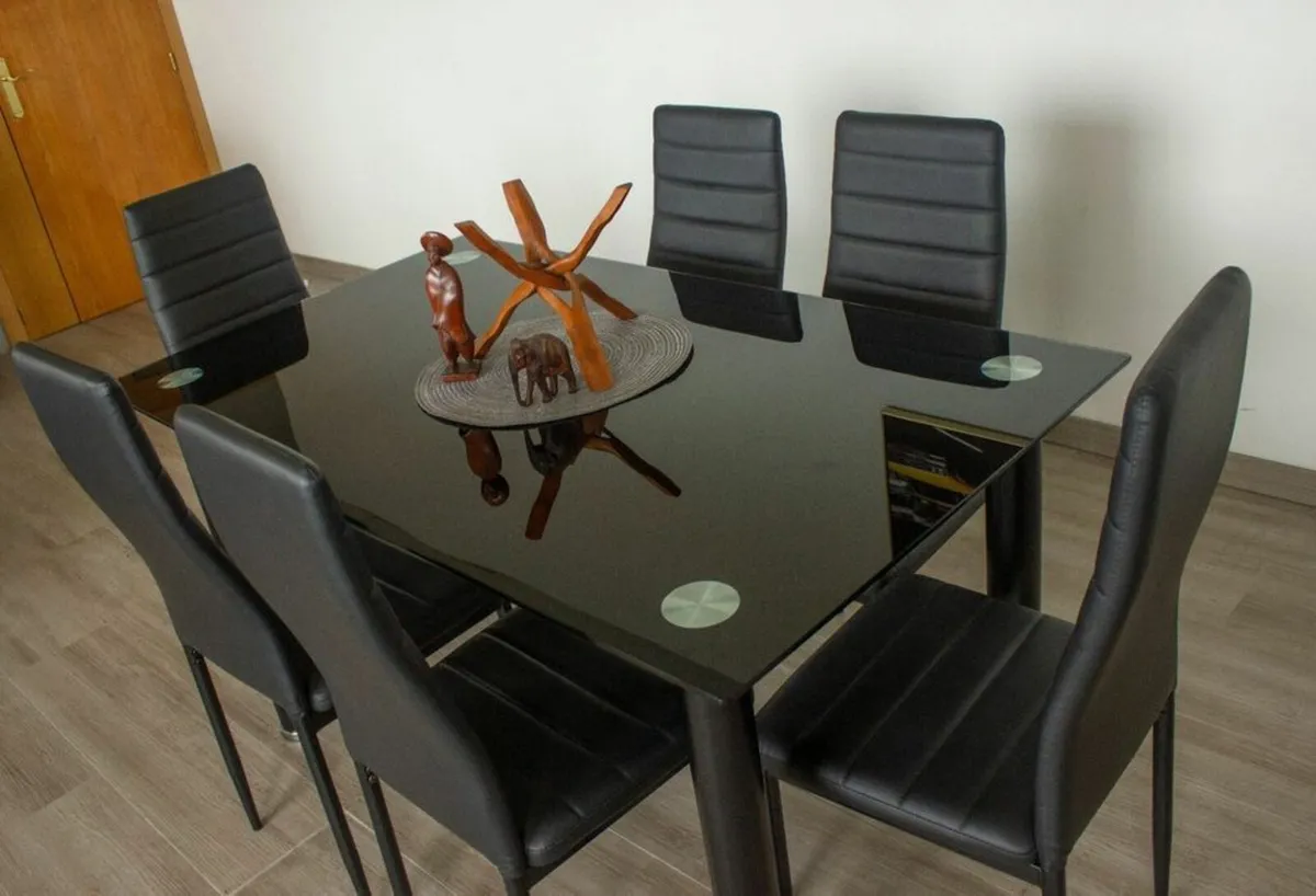 ✨ Black Glass Dining Set Seats 6 | Nov–Dec Offer! - Image 4