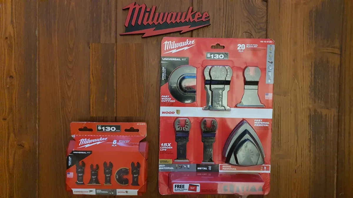 Milwaukee 20/8pcs Universal Multi-Tool Blade kit - Image 1